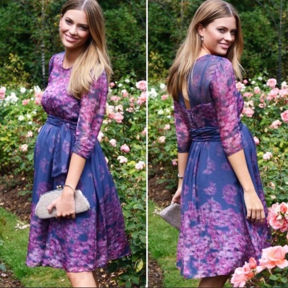 Seraphine Dresses Seraphine Floral Silk Chiffon Maternity Dress
